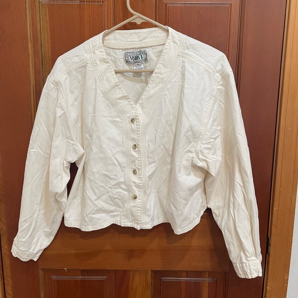 Vintage Button-Up Peasant Blouse